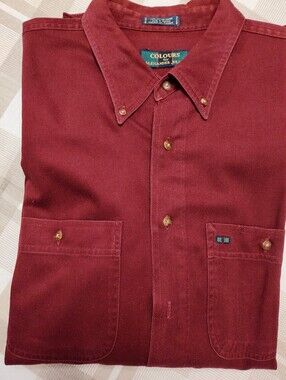 Alexander Julian Men's Burgundy Button-Down Shirt with Dual Chest Pockets
